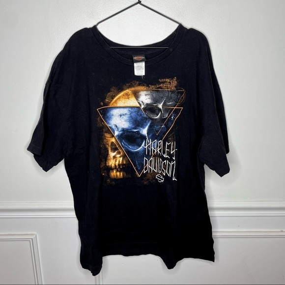 Harley-Davidson Other - Harley Davidson Skull Black Short Sleeve Graphic T-shirt Mens 3XL